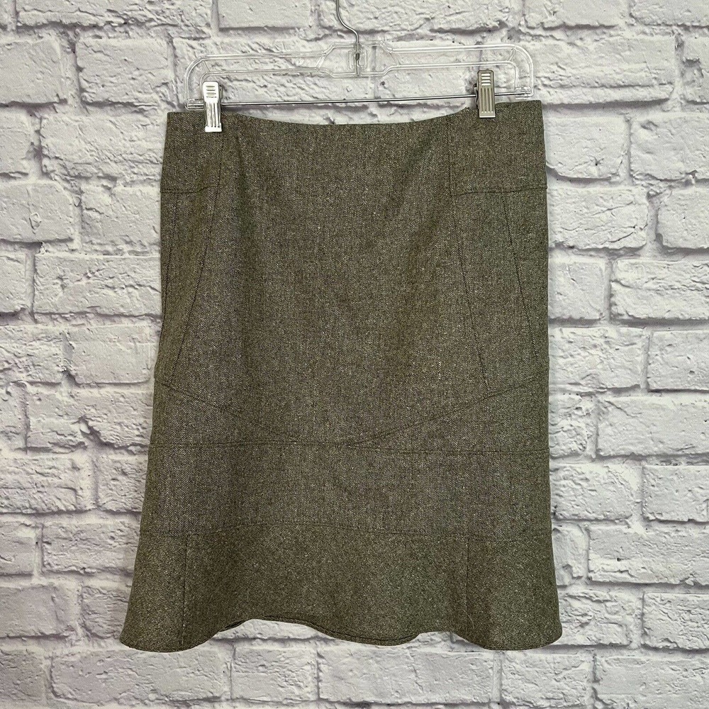 Calvin Klein Collection Womens Wool High Rise Pencil Skirt Beige Size 6/42